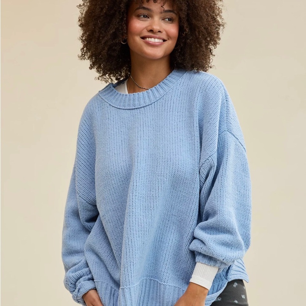 Aerie Light Blue Crew Neck Sweater XS